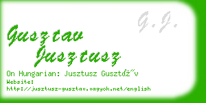 gusztav jusztusz business card